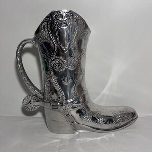 Wilton Armetale Cowboy Boot Pitcher Vase